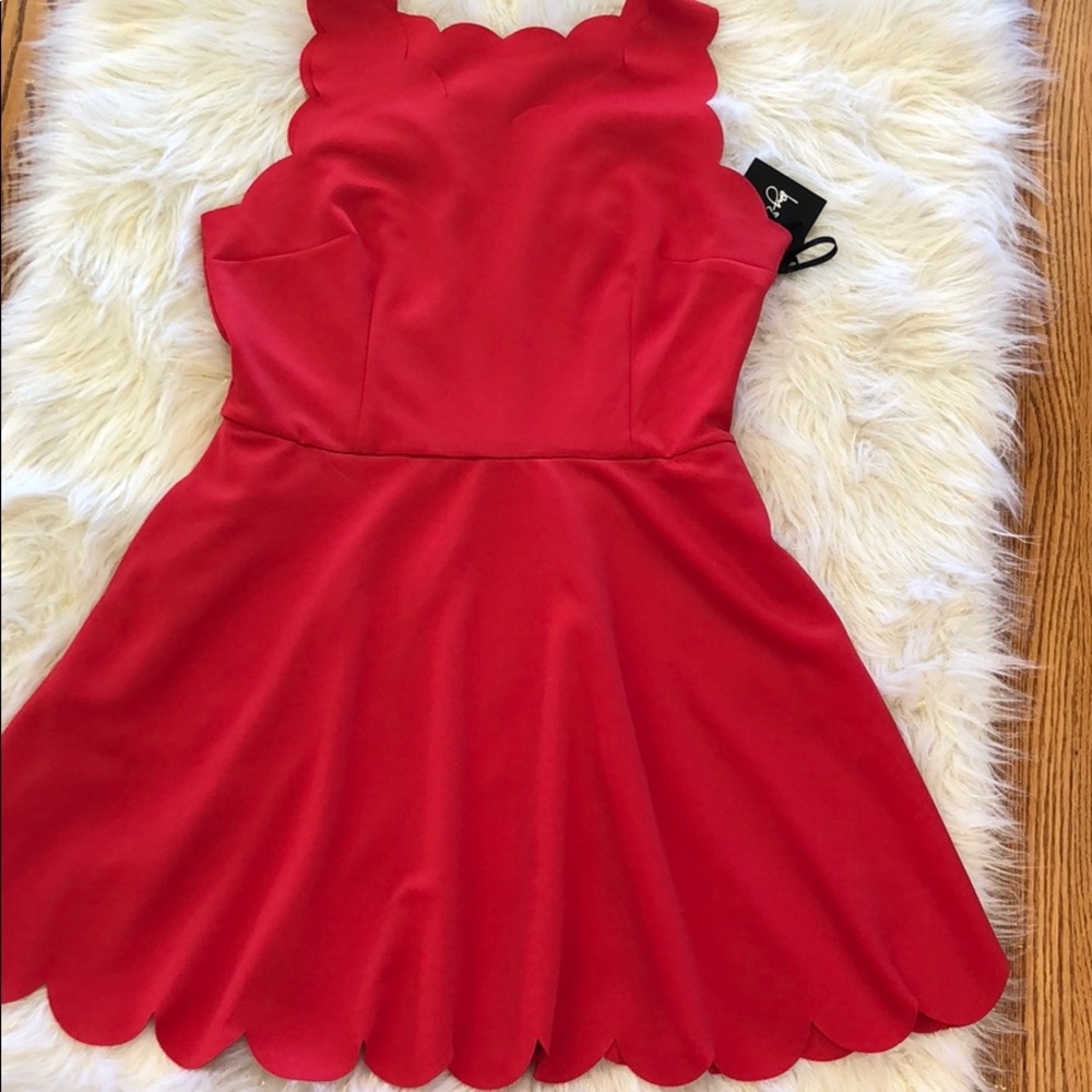 Scarlet Red Scalloped Dress